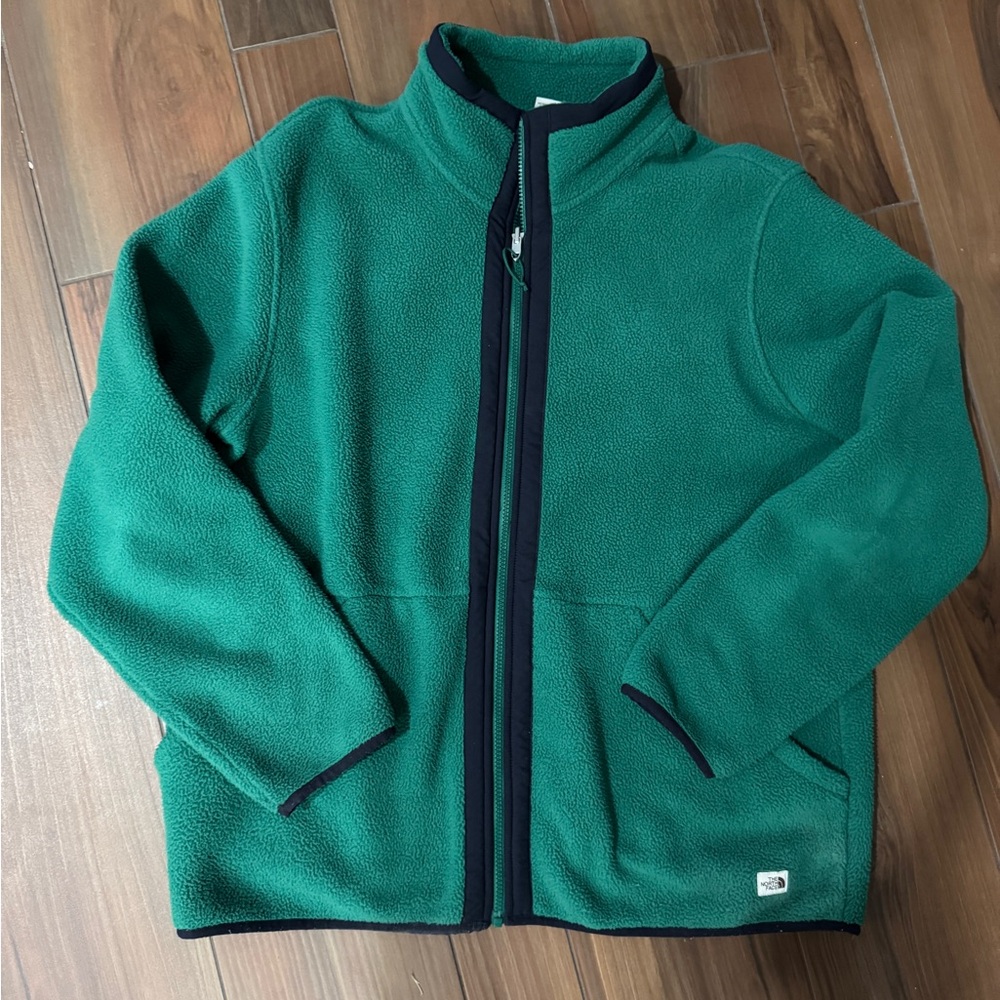 The North Face Green Fleece with Navy Accents